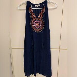 THML navy blue sleeveless casual dress